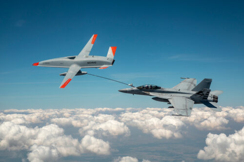 U.S. Navy and Boeing demonstrated air-to-air refueling using an unmanned aircraft