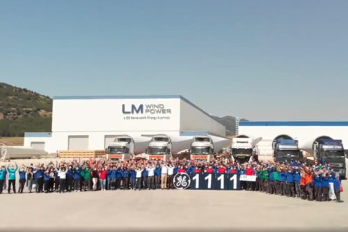 GE Renewable Energy’s Bergama wind turbine blade manufacturing site produces 1111th blade
