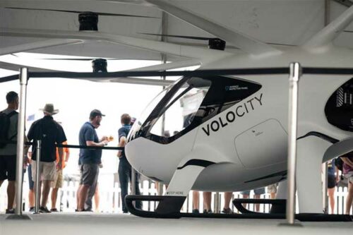 Volocopter takes to the skies at 164 ft and a top speed of 18 mph over Wittman Regional Airport