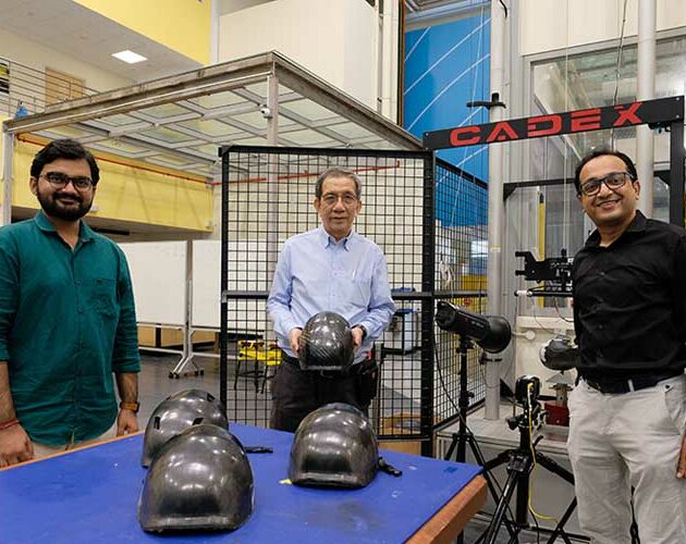 Tough bicycle helmet made from thermoplastics composite materials
