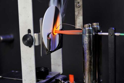 At Lanxess, a halogen-free flame-retardant PBT compound is currently under development that shows outstanding results in glow-wire testing to IEC 60695-2-10. Photo: LANXESS AG
