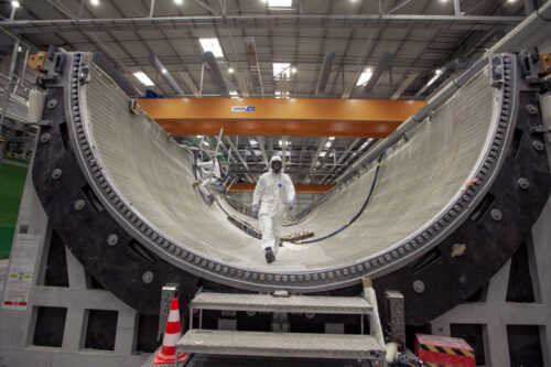 GE Renewable Energy launches second 107-meter wind turbine blade mold at its Cherbourg factory, France