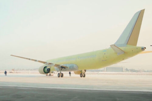 Irkut Corporation has completed the construction of the first MC-21-300 aircraft with a Russian-made polymer composite wing