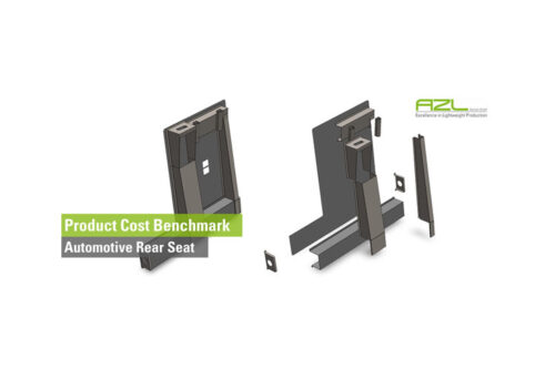 50 % weight reduction with composite part for automotive rear seat back