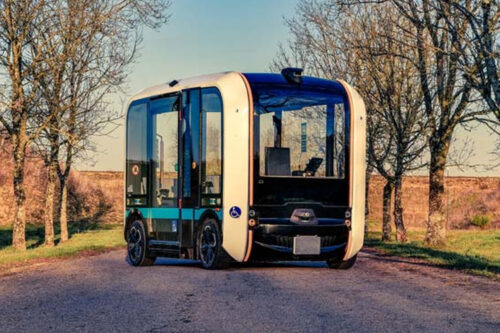 Olli 2.0, version with wipers. Courtesy CRP Technology and Local Motors