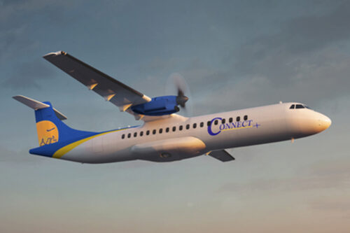 Universal Hydrogen and Connect Airlines announce firm order for conversion of 75 ATR 72-600 regional aircraft to be powered by green hydrogen agreement, which also includes purchase rights for 25 additional aircraft conversions, places Connect Airlines on trajectory to be the world’s first zero-emission passenger airline (Photo: Business Wire)