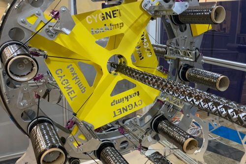 Cygnet Texkimp's Multi Axis Winder makes zero-degree winding possible because the axial fibres are held in place by the winding mechanism