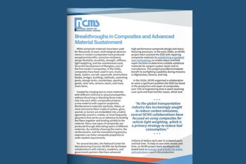 Breakthroughs in composites and advanced material sustainment