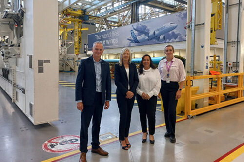 From Left to Right. NWAA Chairman Andrew Schofield, NWAA MME Nichola Burton, NWAA CEO Paula Gill & Airbus Head of Operations Beth Owen