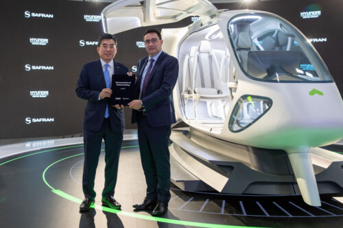 (From left) Jaiwon shin, President and Head of AAM Division of Hyundai Motor Group and Alexandre Ziegler Senior Executive Vice President, International and Public Affairs