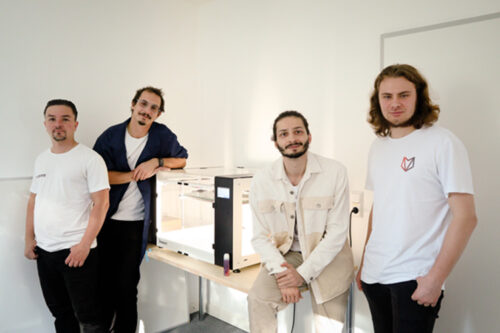 Anisoprint R&D team at Jacobs University in Bremen. Left to right: Artemy Naumov, Alexander Kochetkov, Georgy Nurtdinov, Andrey Emelyanov.
