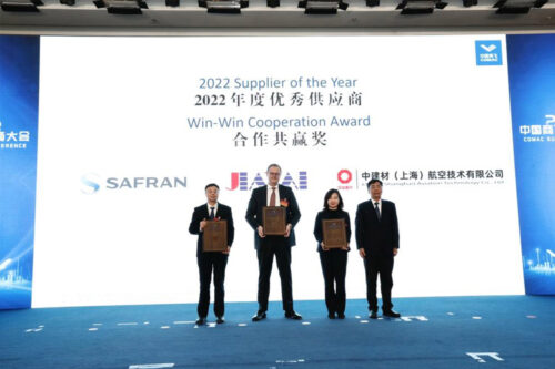 Safran won the 2022 “Win-Win Cooperation Award” as 2022 Supplier of the Year from COMAC