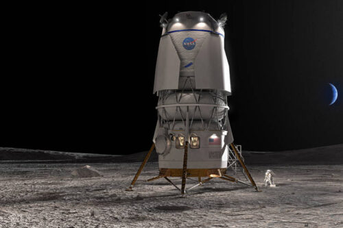 Artist’s concept of the Blue Moon lander. Credits: Blue Origin