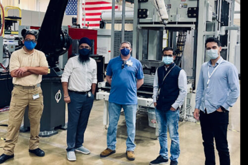 From Left: Cole Nielsen (Orbital Founder/CTO), Amolak Badesha (Orbital Co-Founder/CEO), Darrell Stevens (Orbital Co-Founder/Chief Engineer), Vipin Kumar (ORNL R&D Staff Scientist), Anil Kircaliali (Orbital Head of Automation).