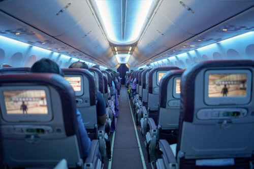 Re-design of commercial aircraft interior components incorporating sustainable FR308 composites
