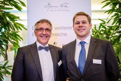 Professor Dr Thomas Gries with the award winner Flávio André Marter Diniz, Source: Hanns Voith Foundation, Oliver Vogel