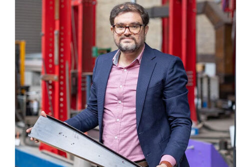 Dr Ali Hadigheh holding waste material from an aircraft. Image: Stefanie Zingsheim, University of Sydney.