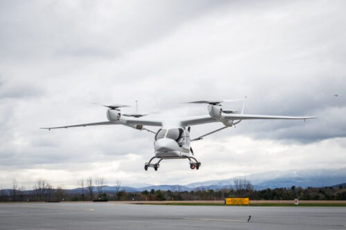 Beta Technologies - Alia 250 ALIA SN002 hover flight test at the Valley West Apron at the Burlington International Airport in South Burlington, Vermont.