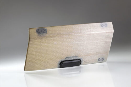 @ ThermHex Waben GmbH The demonstrator flap was created by thermoforming and functionalizing thermoplastic sandwich structures.
