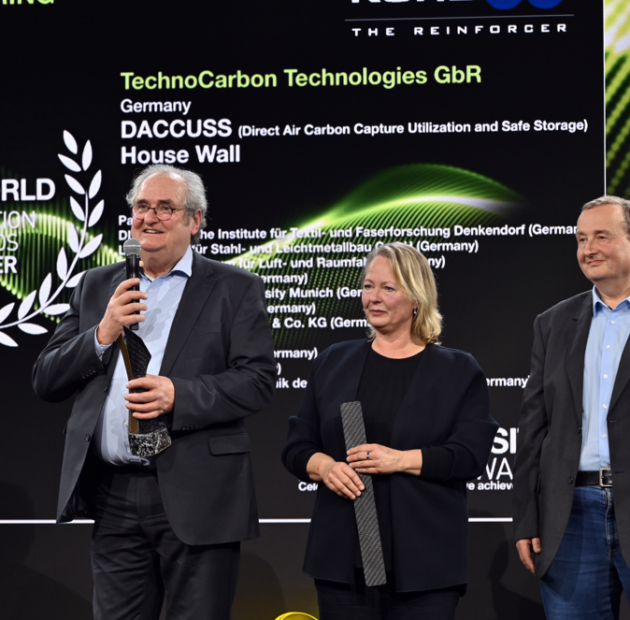“Our material combines stones with a negative carbon footprint and biosourced carbon fibres”, says Kolja Kuse, CEO at TechnoCarbon Technologies