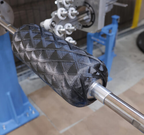Towpreg robotic filament winding machine