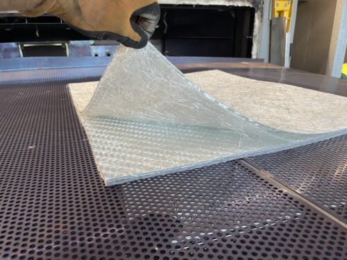 Glass fibres after use