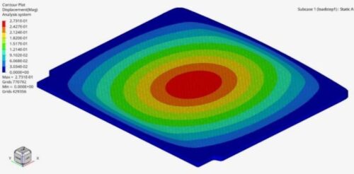 Trunk floor representation of displacement simulated © Coventry University, all rights reserved