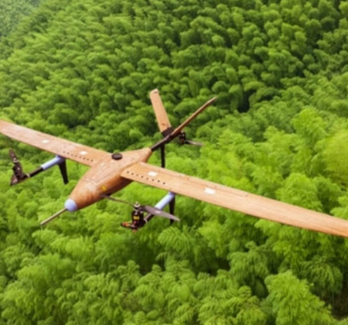 The bamboo-based unmanned aerial vehicle’s maiden flight took place in Tianjin, Northern China (source: Xinhua news agency)